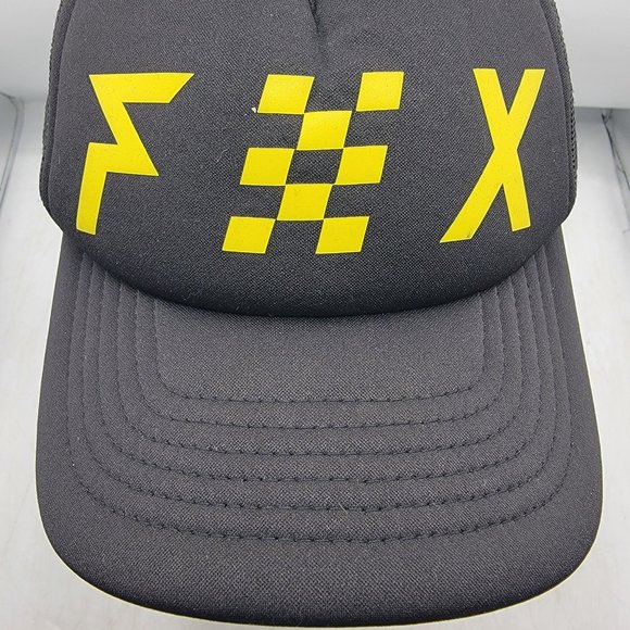 Fox Racing Black Yellow Trucker Hat Mesh Back Adjustable Casual Comfort 19616 - Picture 5 of 10